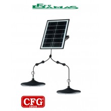 LAMPADA DA ESTERNO DOPPIA A RICARICA SOLARE A SOSPENSIONE MOD. "LUMINA DINNER"